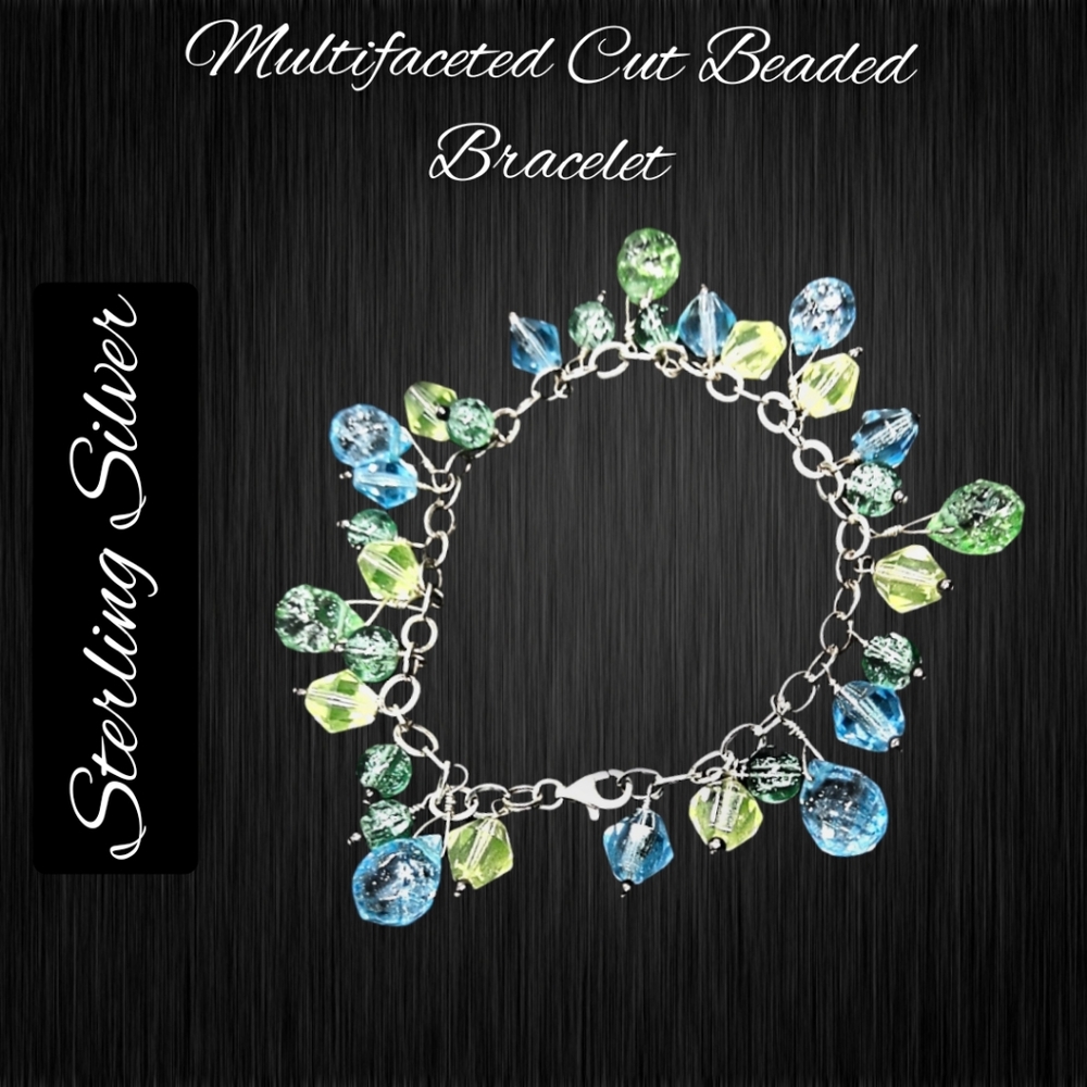 Multifaceted Cut Beaded Bracelet NWOT
